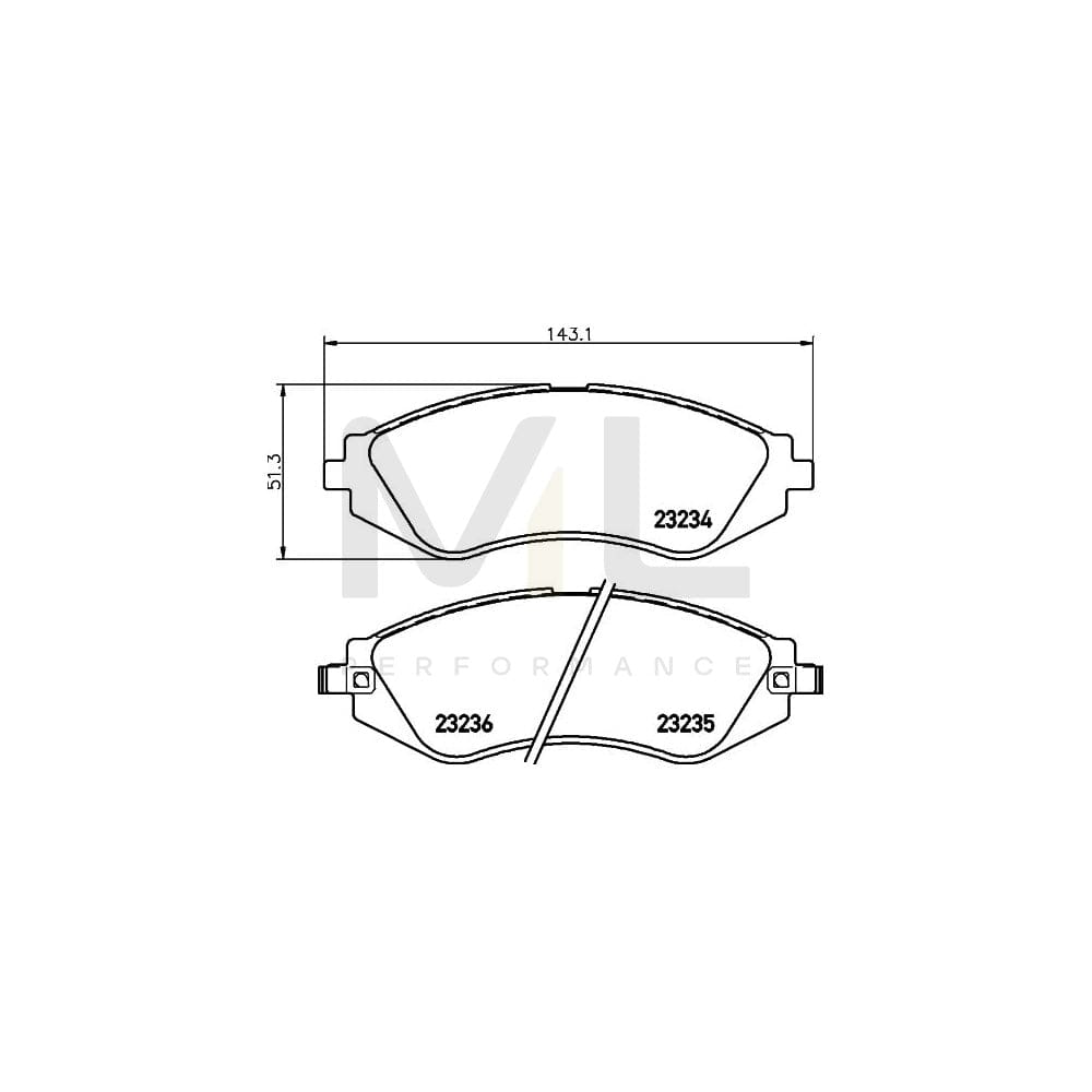 Hella 8DB 355 017-141 Brake Pad Set With Acoustic Wear Warning | ML Performance Car Parts