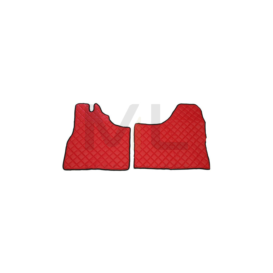 F-CORE FL19 RED Floor mat set Leatherette, Front, Quantity: 2, Red | ML Performance Car Parts