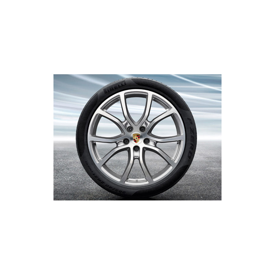 Genuine Porsche 21 Cayenne Exclusive Design Platinum Silver Alloy Wheels & Summer Tyres Original Porsche | ML Performance UK Car Parts