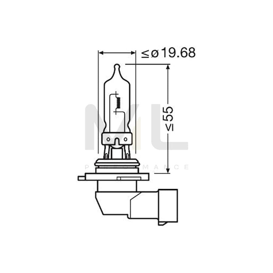 OSRAM 9005CBN-HCB Bulb, spotlight HB3 12V 60W P20D 5000K Halogen | ML Performance Car Parts