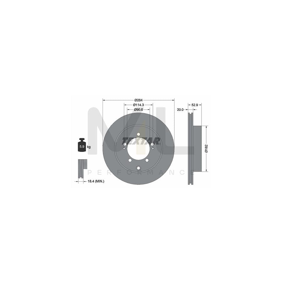 TEXTAR PRO 92171303 Brake Disc Internally Vented, Coated, without wheel hub, without wheel studs | ML Performance Car Parts