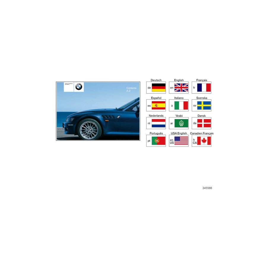 Genuine BMW 01410002078 E36 Owner'S Handbook Z3 E36/7 EN, MJ 1999 (Inc. Z3 2.8, Z3 2.0 & Z3 1.8) | ML Performance UK Car Parts