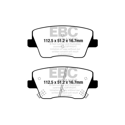 EBC PDKR1139 Hyundai i-30 N Ultimax Rear Brake Pad & Plain Disc Kit 2 | ML Performance UK Car Parts