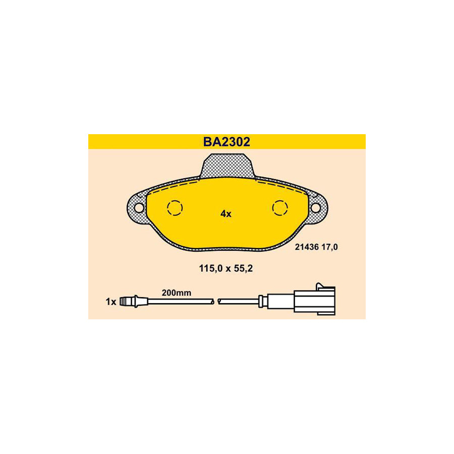 Barum BA2302 Brake Pad Set