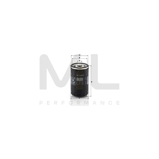 MANN-FILTER W 719/13 Oil Filter Spin-on Filter, with two anti-return valves | ML Performance Car Parts