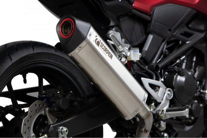 Scorpion RHA185SEO Honda CB300 R Serket Parallel Slip-On - Brushed Stainless Steel Sleeve | ML Performance UK UK