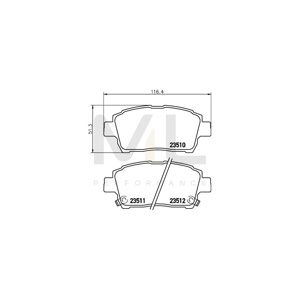 Hella 8DB 355 017-081 Brake Pad Set With Acoustic Wear Warning | ML Performance Car Parts