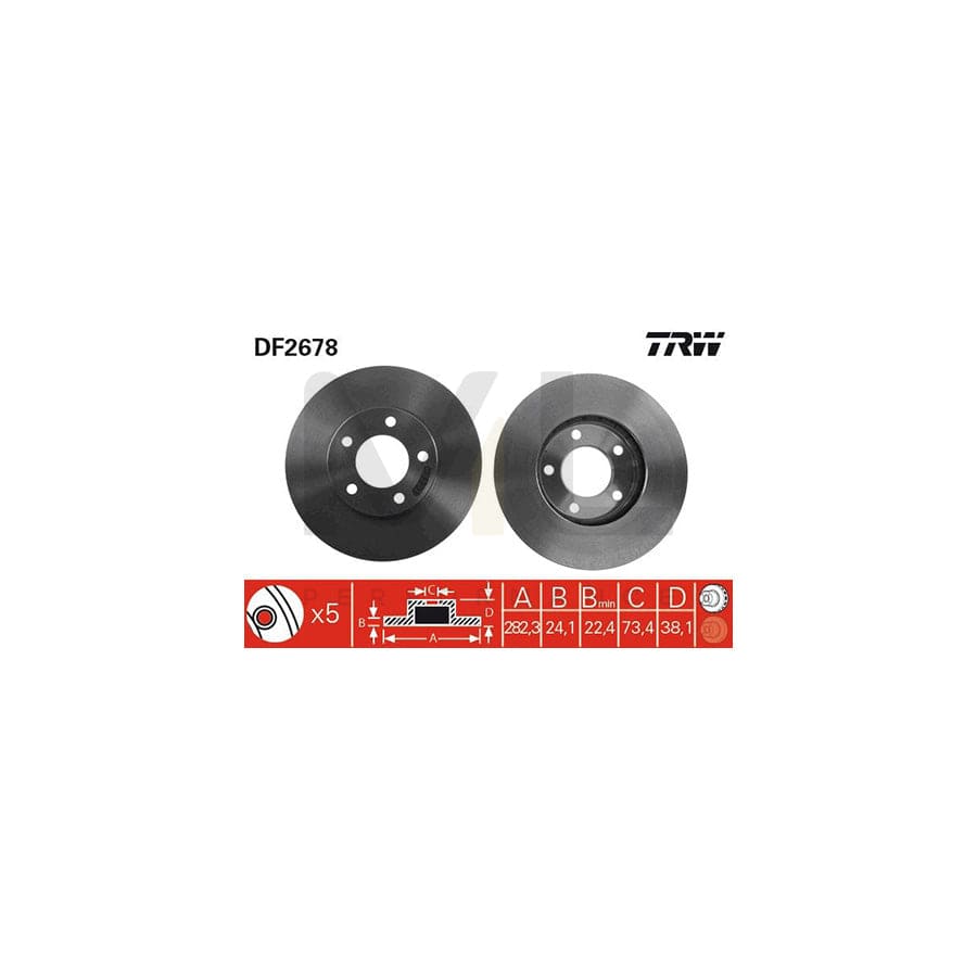 TRW DF2678 Brake Disc Vented, Painted | ML Performance Car Parts