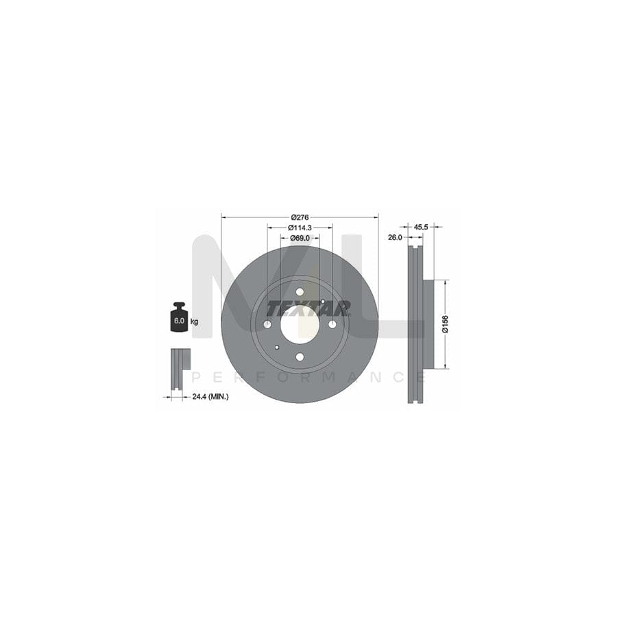 TEXTAR 92148700 Brake Disc Internally Vented, without wheel hub, without wheel studs | ML Performance Car Parts