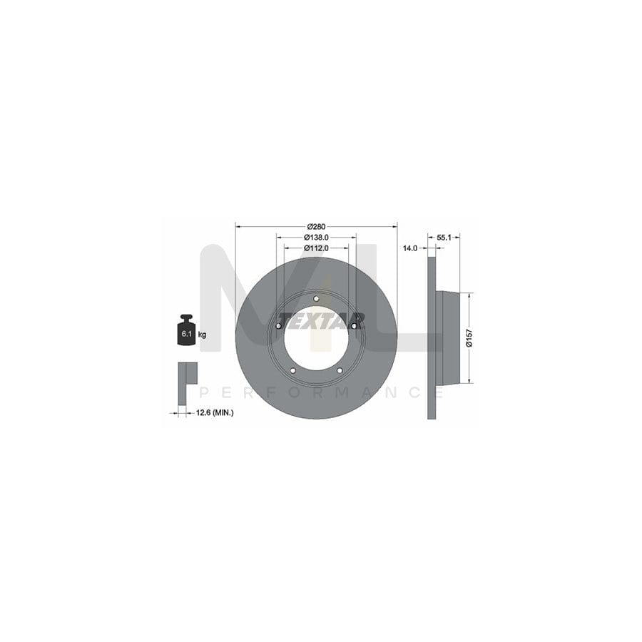 TEXTAR 92081100 Brake Disc Solid, without wheel hub, without wheel studs | ML Performance Car Parts