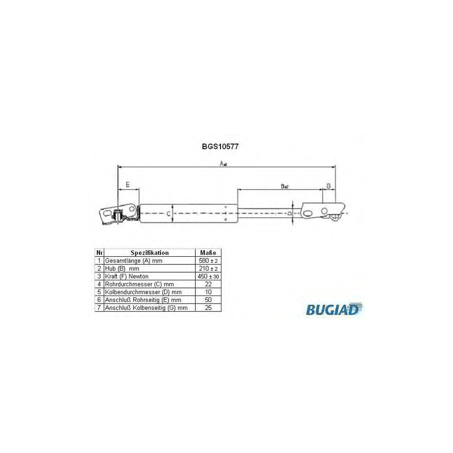 Bugiad BGS10577 Tailgate Strut For Toyota Camry Ii Estate (_V2_)