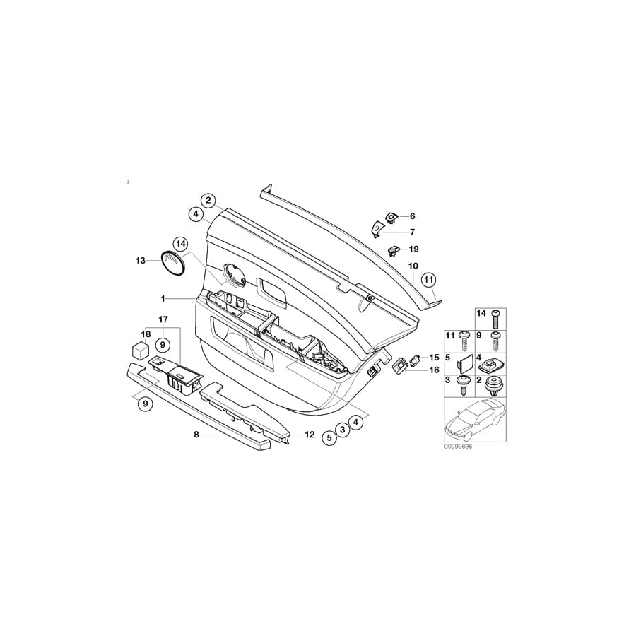 Genuine BMW 51427071666 E65 Wooden Strip, Door Rear Right NUßB./INTARSIEN (Inc.  & 760i) | ML Performance UK Car Parts