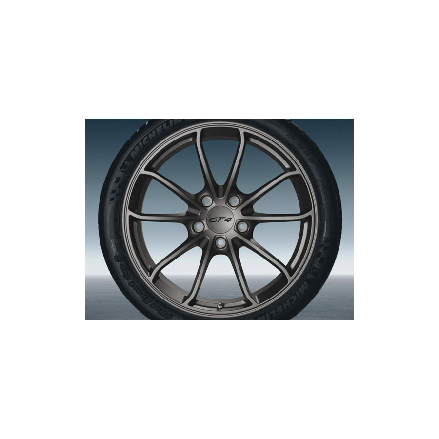 Genuine Porsche 20 Gt4 Alloy Wheels In Platinum (Satin-Gloss) Original Porsche | ML Performance UK Car Parts