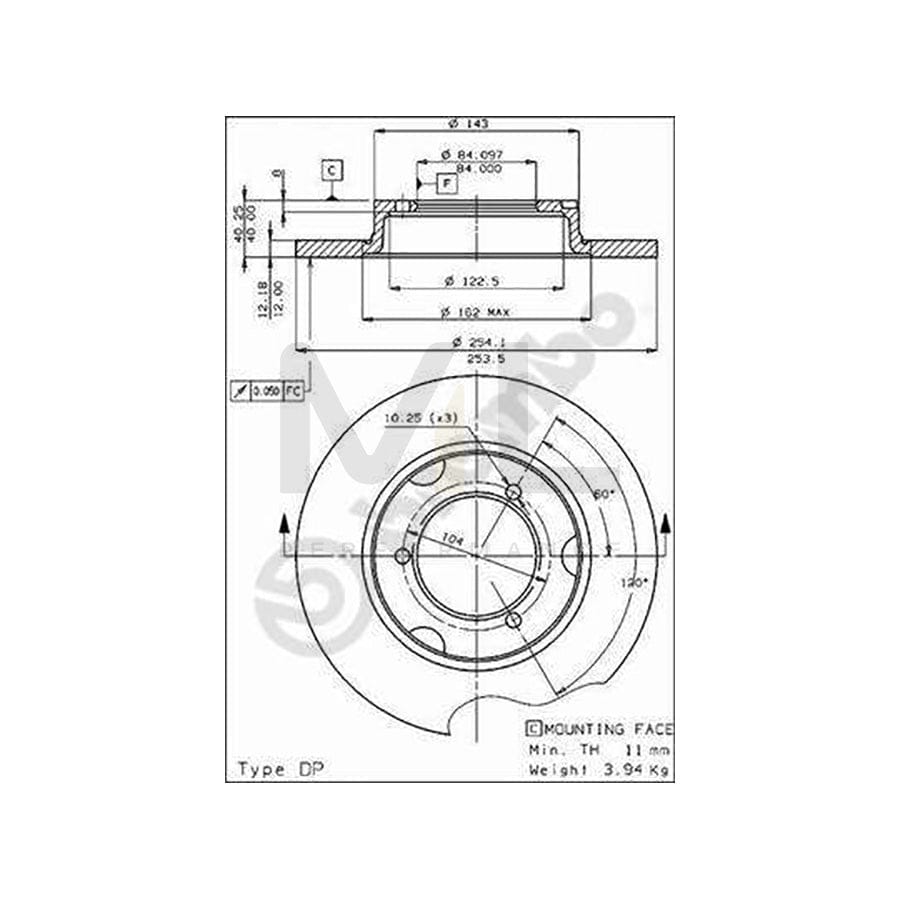 BREMBO 08.2284.10 Brake Disc Solid | ML Performance Car Parts