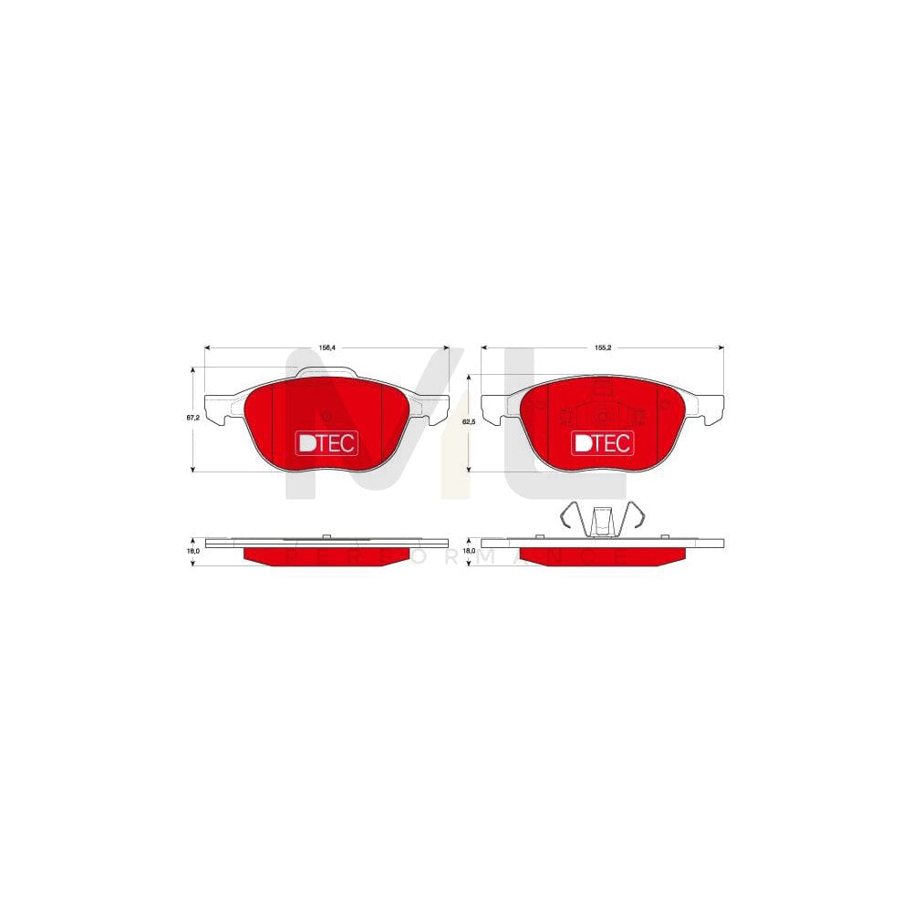 TRW Dtec Cotec Gdb1583Dte Brake Pad Set Not Prepared For Wear Indicator | ML Performance Car Parts