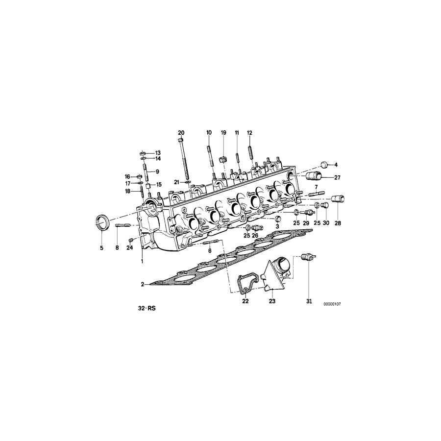 Genuine BMW 11121285816 E30 E28 E34 Stud Bolt M8X75 (Inc. 524d, 324td & 324d) | ML Performance UK Car Parts