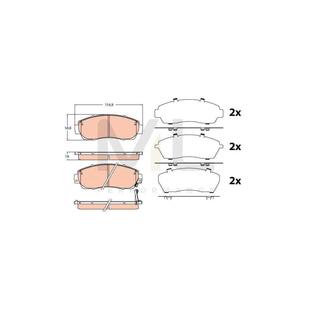 TRW Gdb3581 Brake Pad Set With Acoustic Wear Warning | ML Performance Car Parts