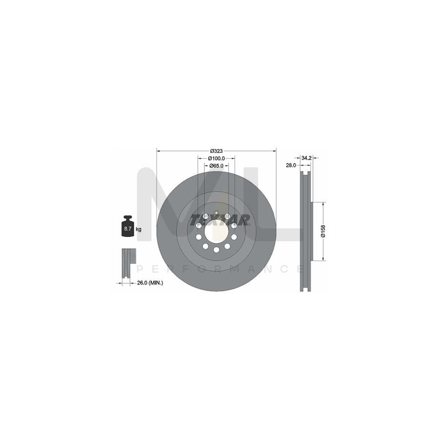 TEXTAR PRO 92168903 Brake Disc for SEAT Leon I Hatchback (1M1) Internally Vented, Coated, without wheel hub, without wheel studs | ML Performance Car Parts