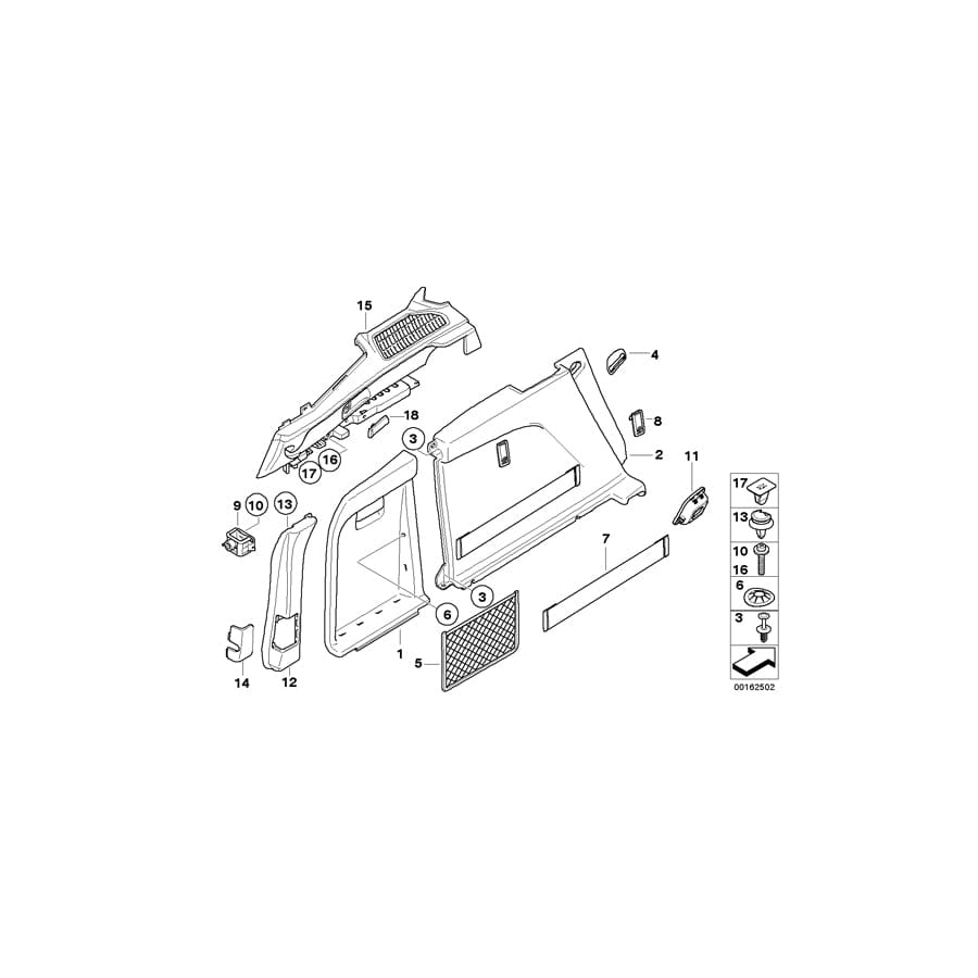 Genuine BMW 51479119100 E70 Right Rear Lugg.Compartment Railing BEIGE (Inc. X5) | ML Performance UK Car Parts