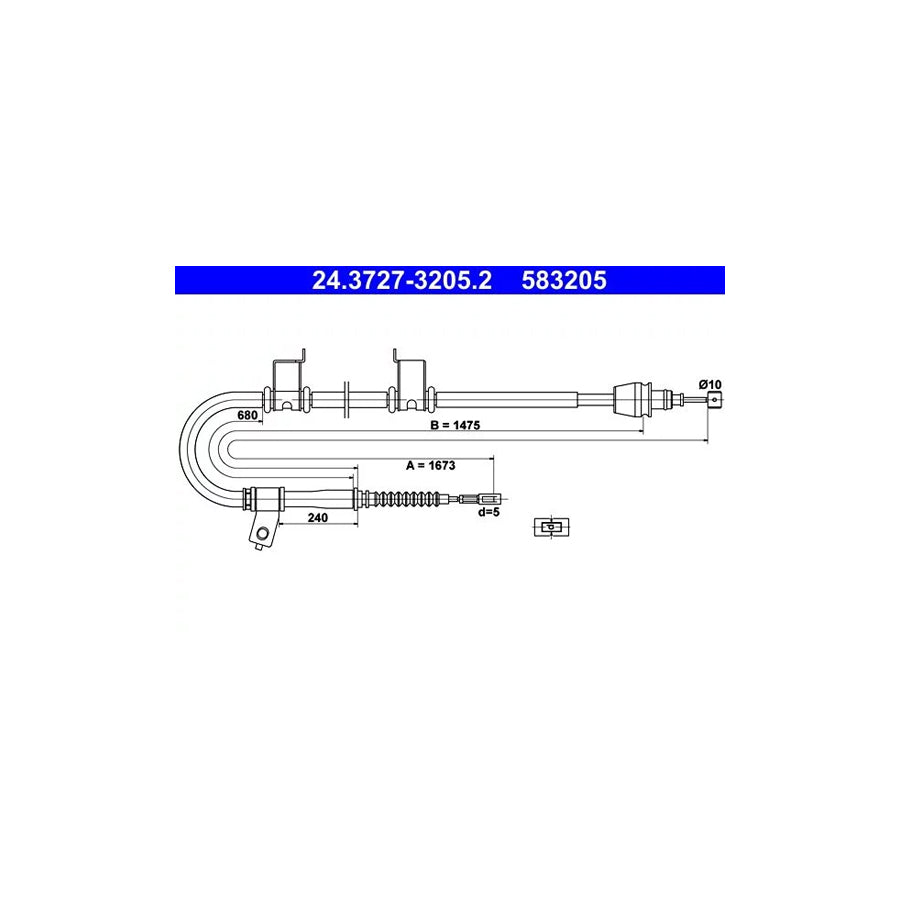 ATE 24.3727-3205.2 Hand Brake Cable