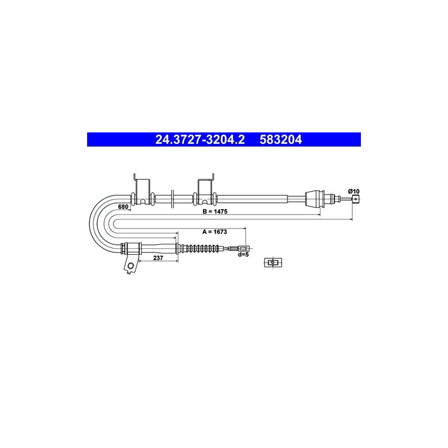 ATE 24.3727-3204.2 Hand Brake Cable