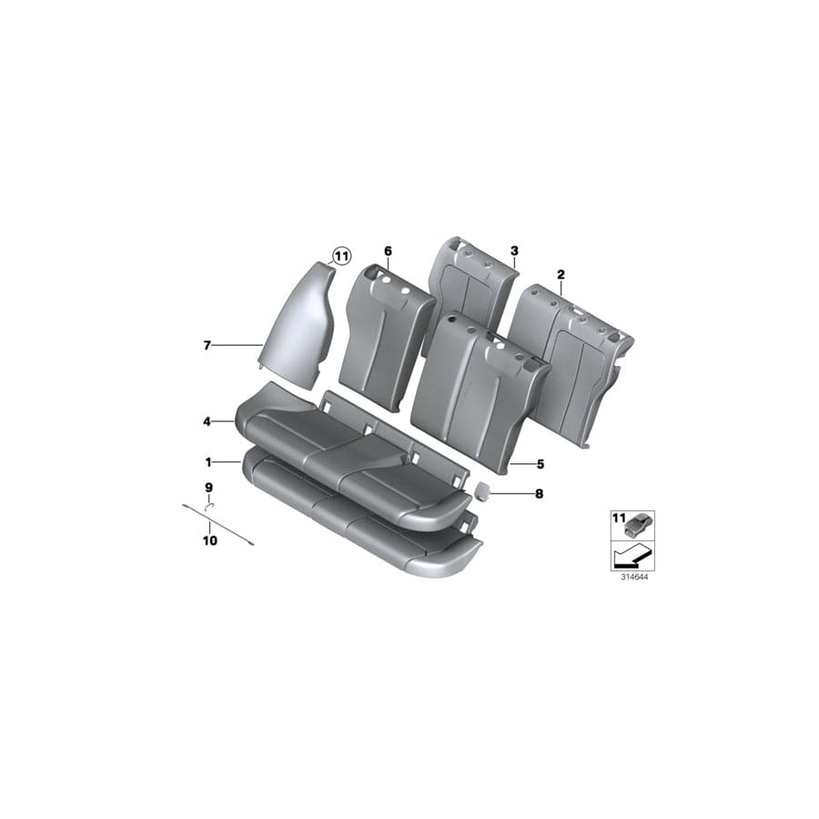 Genuine BMW 52202993792 E84 F20 Cover Isofix OYSTER (Inc. M140i, X1 23dX & 118i) | ML Performance UK Car Parts