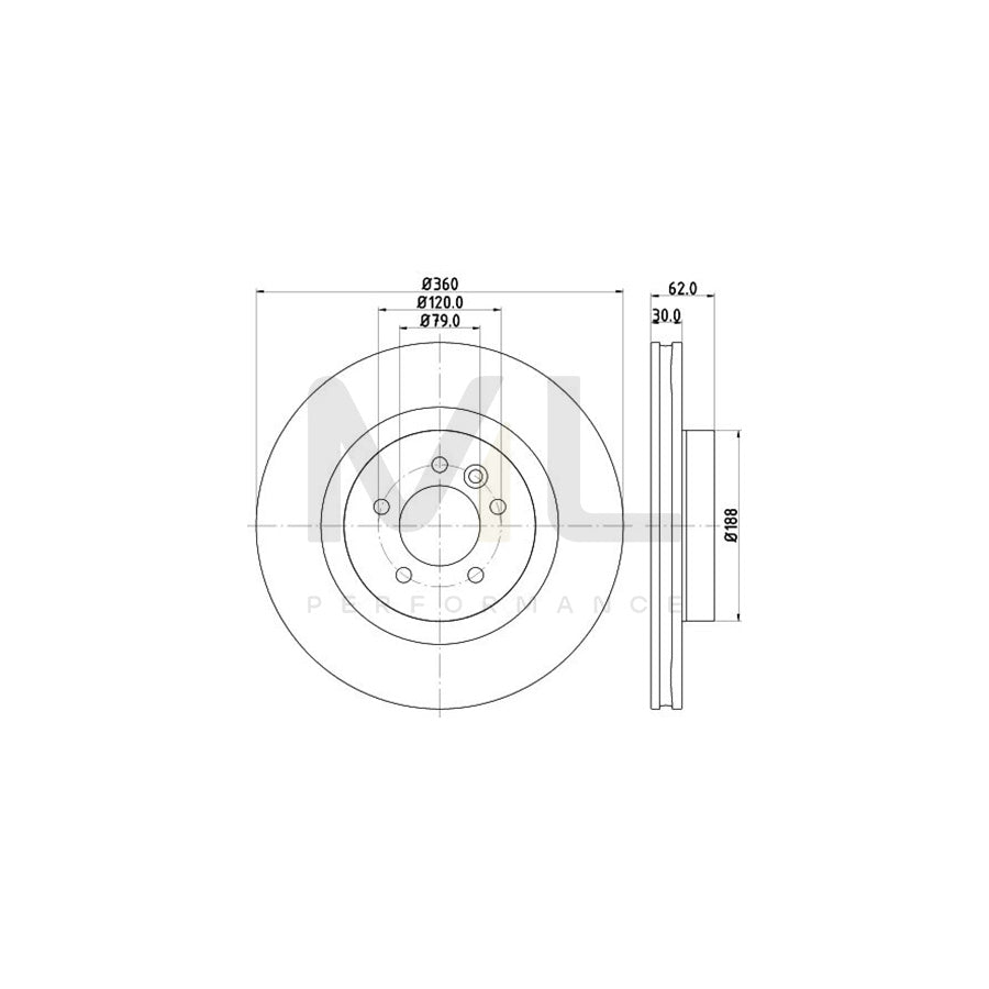 HELLA PRO High Carbon 8DD 355 129-501 Brake Disc Internally Vented, Coated, High-carbon, without wheel hub, without wheel studs | ML Performance Car Parts