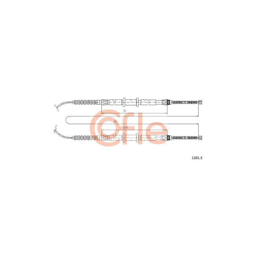 Cofle 92.1261.3 Hand Brake Cable For Fiat Fiorino