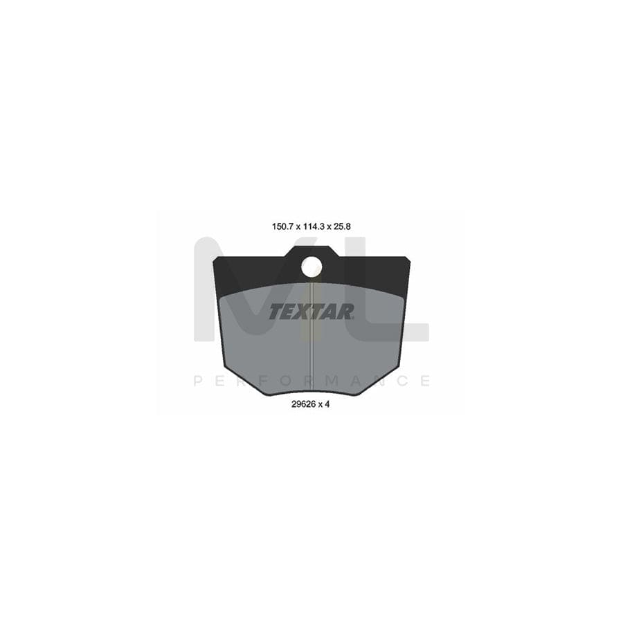 TEXTAR 2962603 Brake pad set not prepared for wear indicator | ML Performance Car Parts