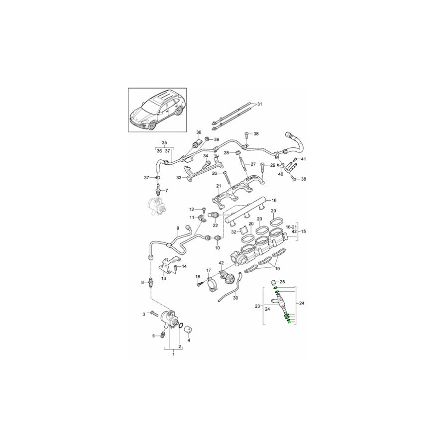 Genuine Porsche Fuel Injector Gasket Set Porsche 958 Cayenne / 970 Panamera Hybrid | ML Performance UK Car Parts