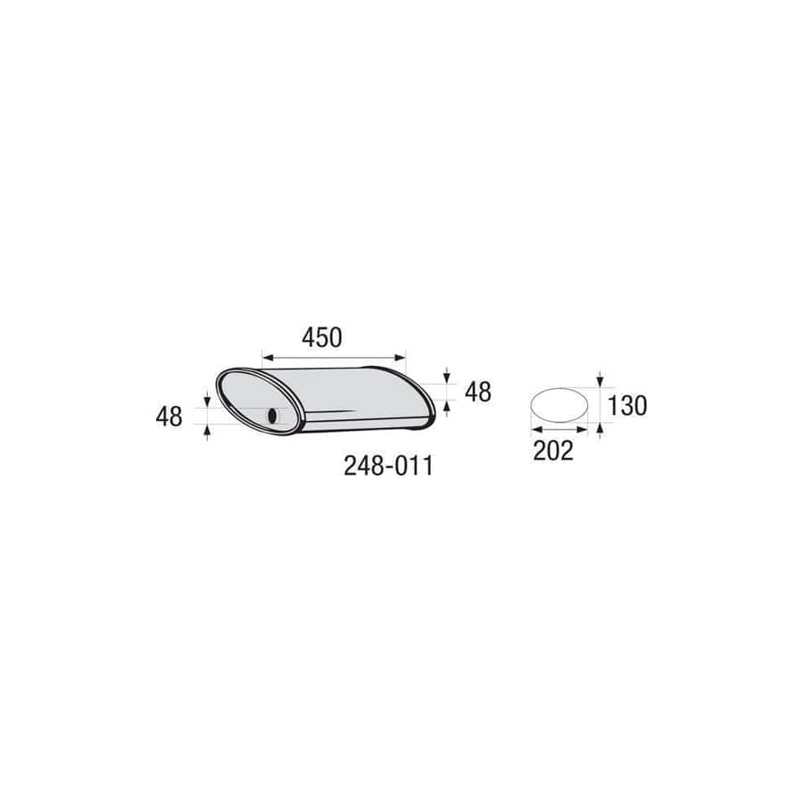 Bosal 248-011 Middle Silencer, Universal