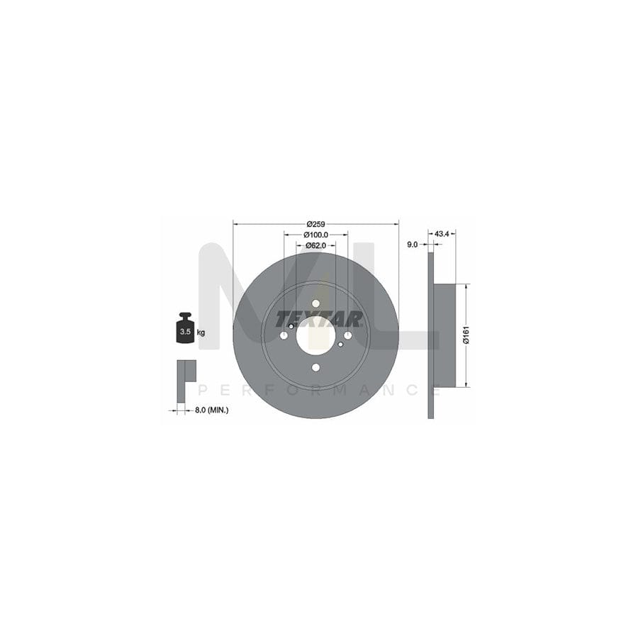 TEXTAR PRO 92242303 Brake Disc for SUZUKI Swift IV Hatchback (FZ, NZ) Solid, Coated, without wheel hub, without wheel studs | ML Performance Car Parts