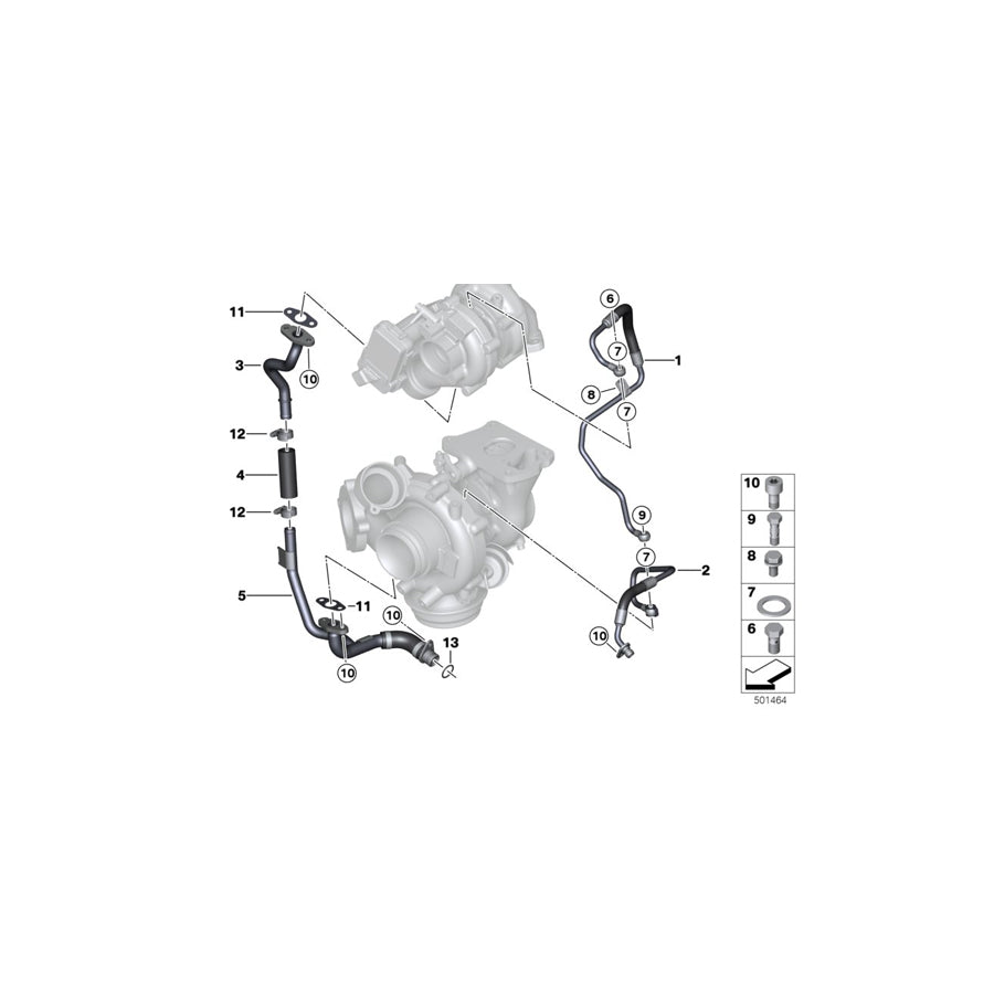 Genuine BMW 11428515007 G32 G12 G01 Exhaust Turbocharger Oil Return Line (Inc. 740dX, 740LdX & 840dX) | ML Performance UK Car Parts