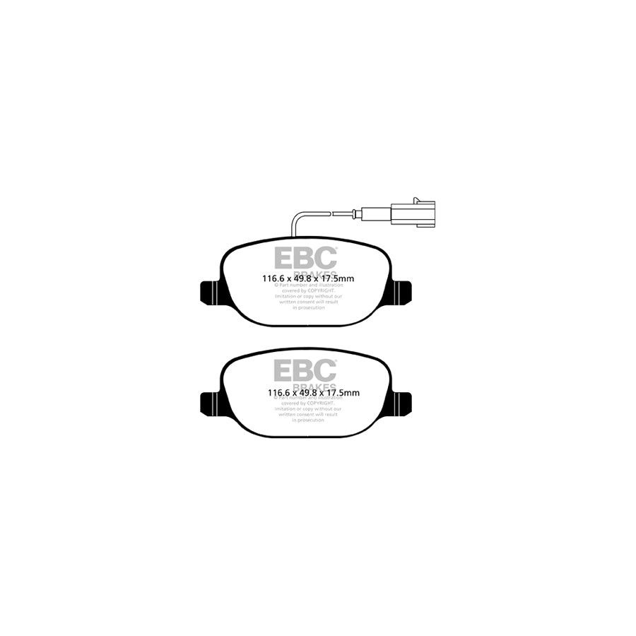 EBC DP22080 Alfa Romeo Lancia Greenstuff Rear Brake Pads (Inc. Giulietta & Delta) 2 | ML Performance UK Car Parts