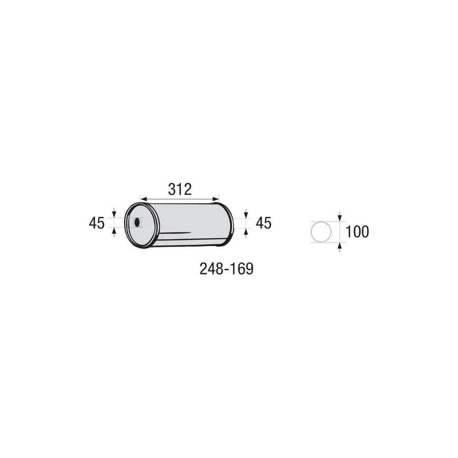 Bosal 248-169 Middle Silencer, Universal