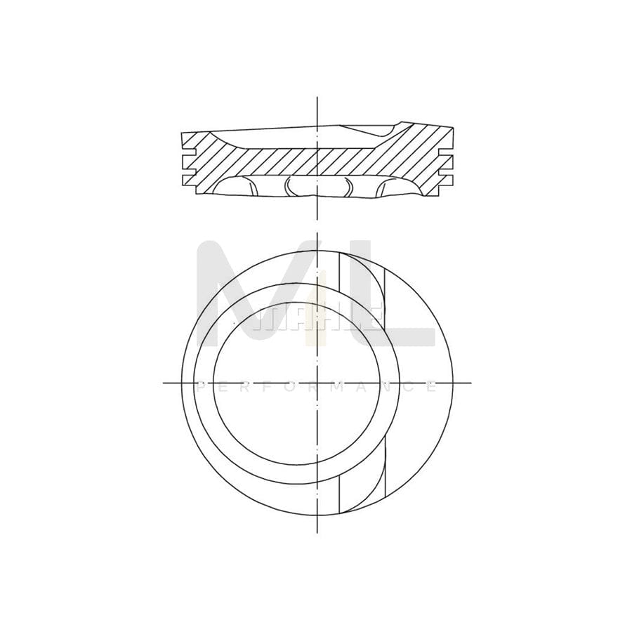 MAHLE ORIGINAL 030 68 01 Piston 81,51 mm, without cooling duct | ML Performance Car Parts