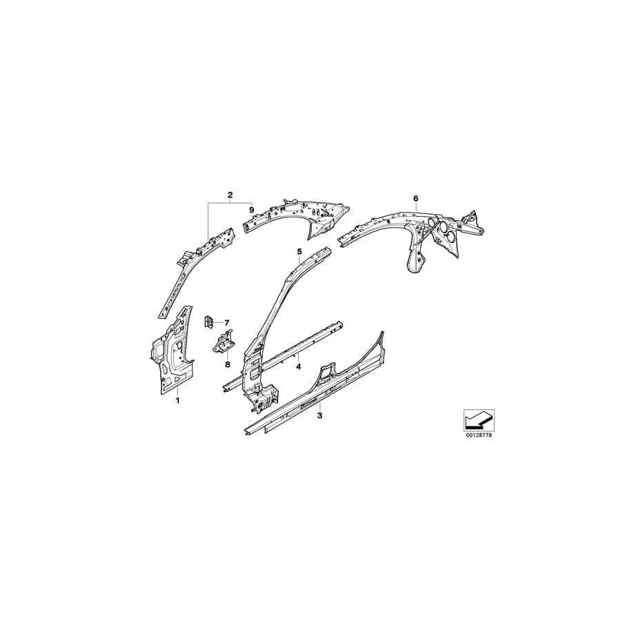 Genuine BMW 41137111818 E61 E60 Reinforcing Mount F Supporting Tube, Rig. (Inc. 535xi) 1 | ML Performance UK Car Parts