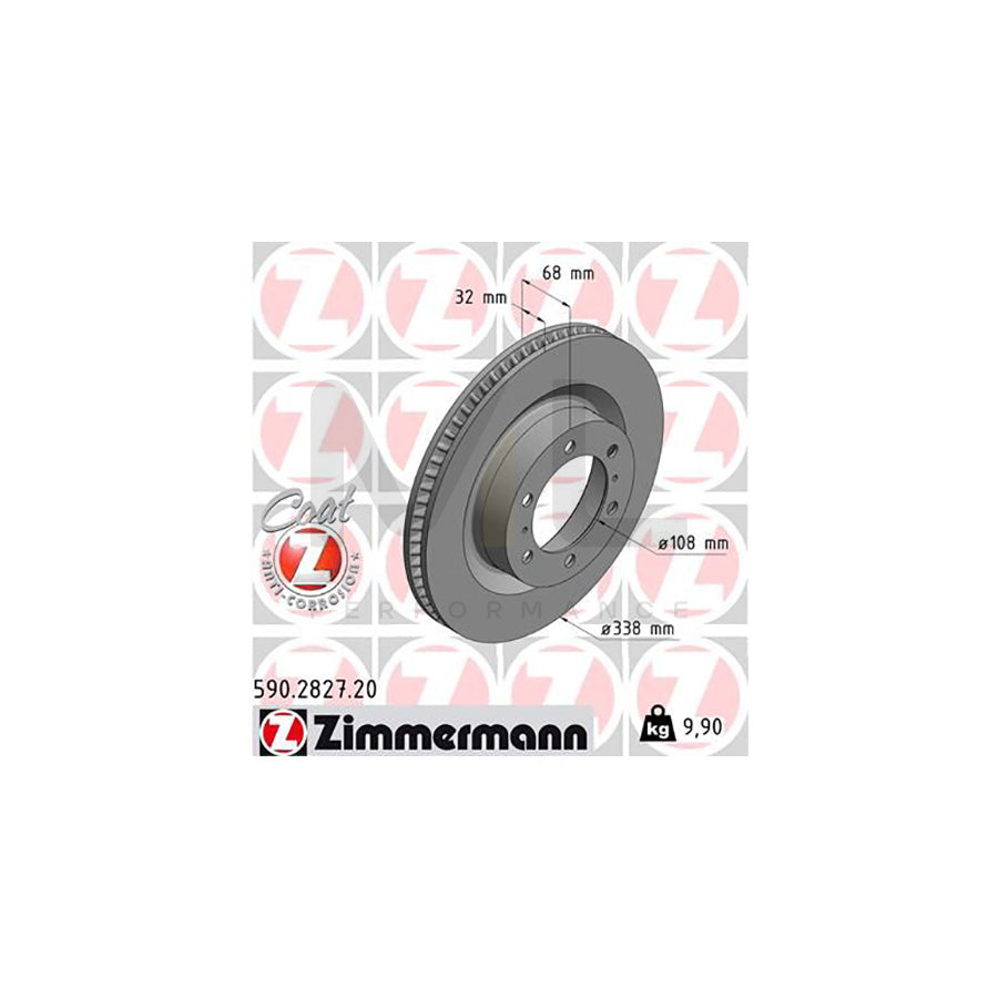 ZIMMERMANN COAT Z 590.2827.20 Brake Disc Internally Vented, Coated | ML Performance Car Parts