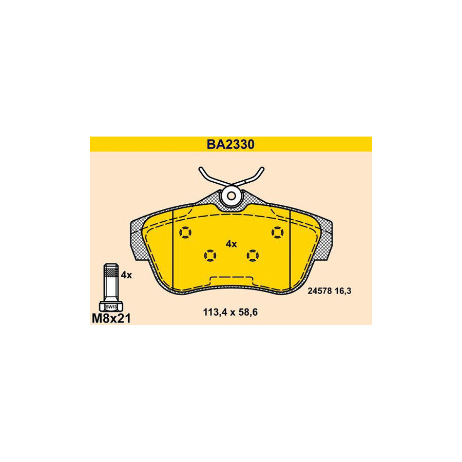 Barum BA2330 Brake Pad Set