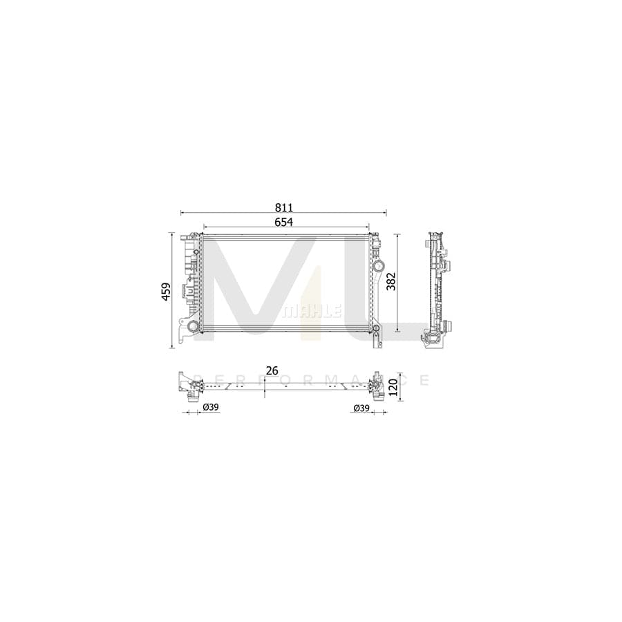 MAHLE ORIGINAL CR 2334 000P Engine radiator for VOLVO XC90 II (256) Brazed cooling fins | ML Performance Car Parts