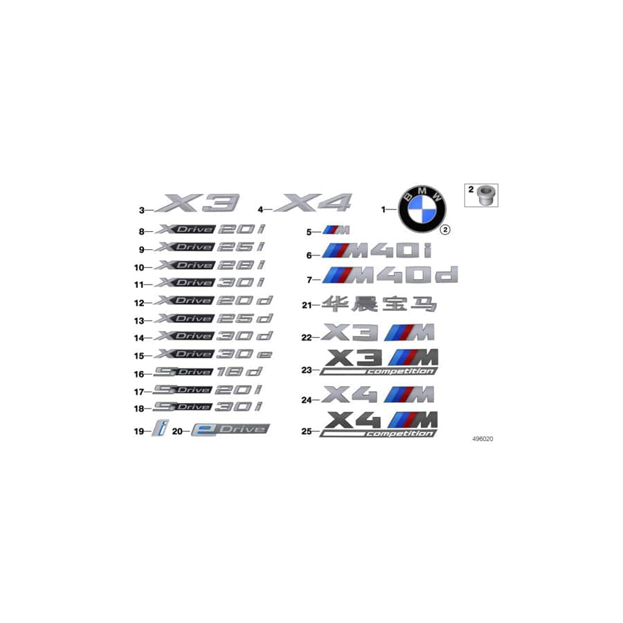 Genuine BMW 51148494079 G01 Label I (Inc. X3 30eX) | ML Performance UK Car Parts