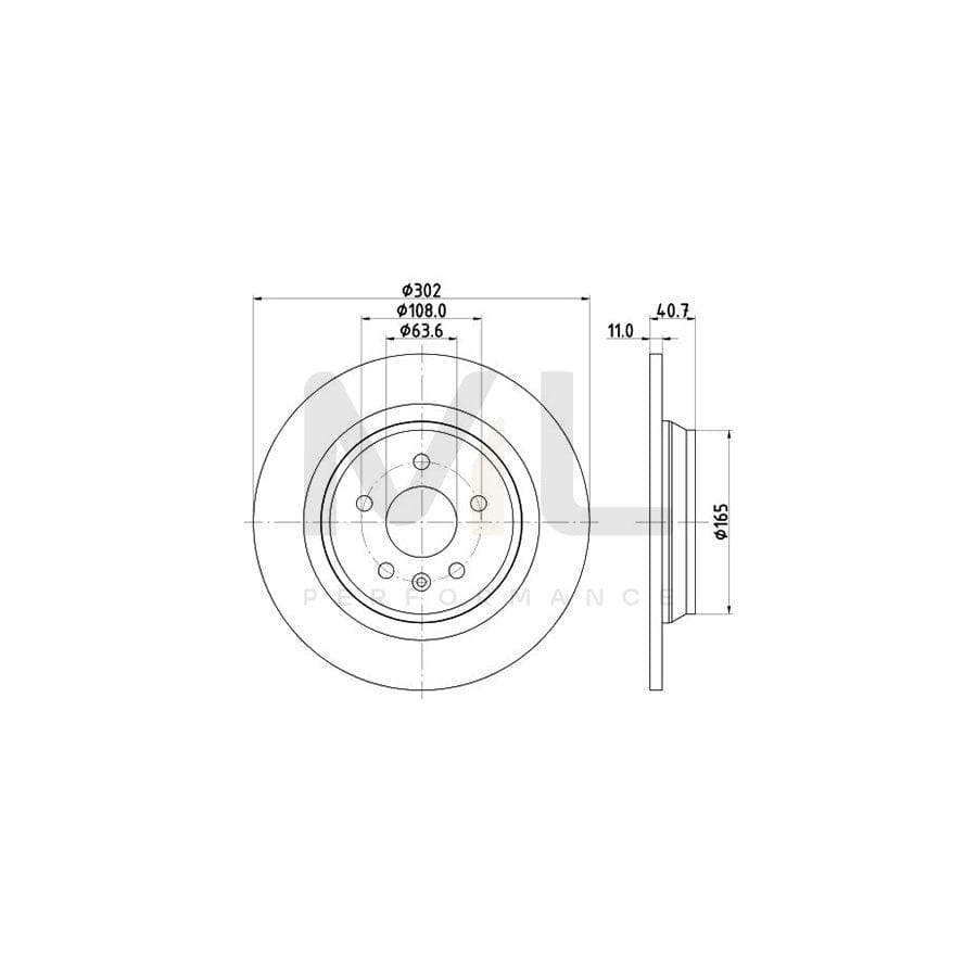 HELLA PRO 8DD 355 120-371 Brake Disc Solid, Coated, without wheel hub, without wheel studs | ML Performance Car Parts