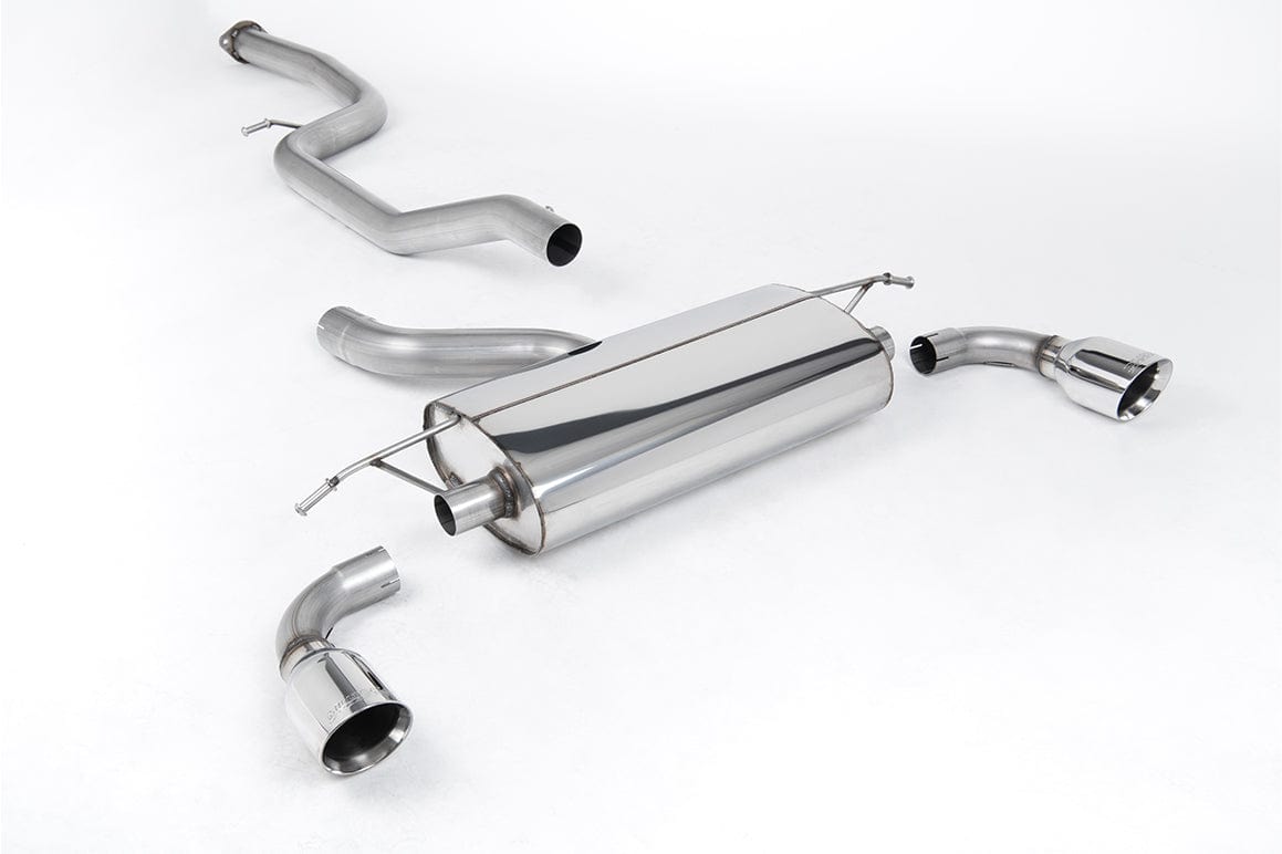 MillTek SSXFD072 Ford Focus Non-Resonated Cat-Back Exhaust with 100mm GT-100 Polished Trims