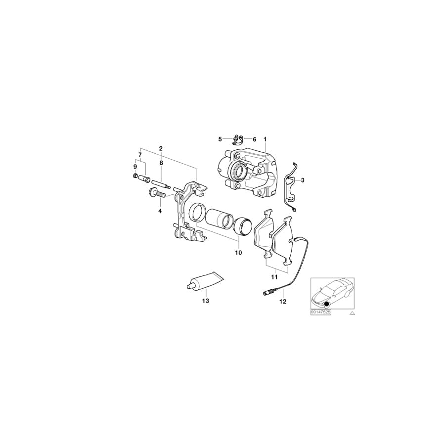 Genuine BMW 34116768432 E39 Calliper Carrier Right (Inc. 520d, 530d & 520i) | ML Performance UK Car Parts