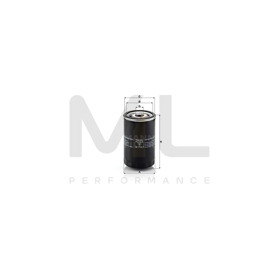 MANN-FILTER W 719/1 Oil Filter Spin-on Filter | ML Performance Car Parts