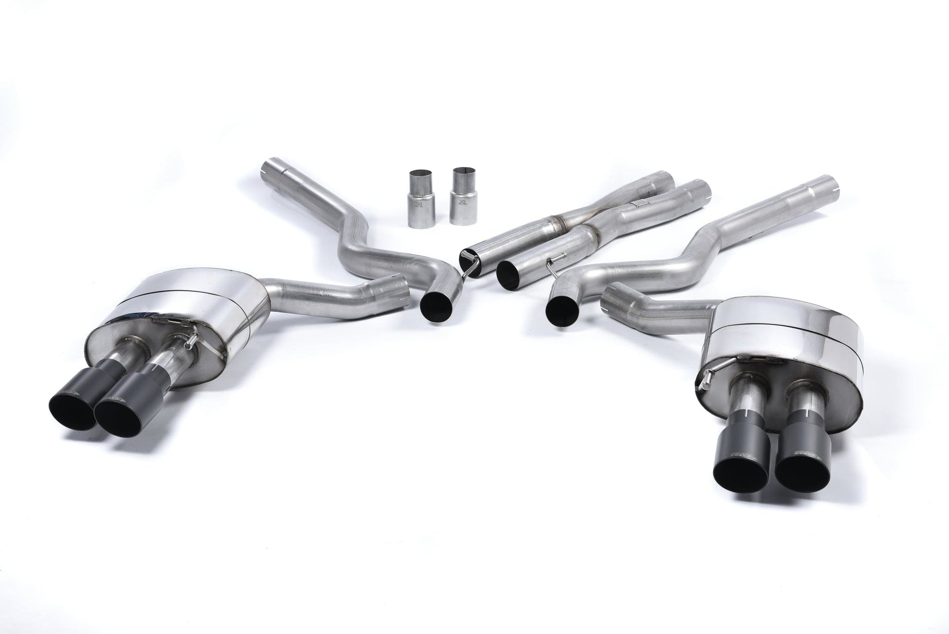 MillTek SSXFD157 Ford Mustang Non-Res Cat-Back Exhaust with Quad Black GT-90 Tips