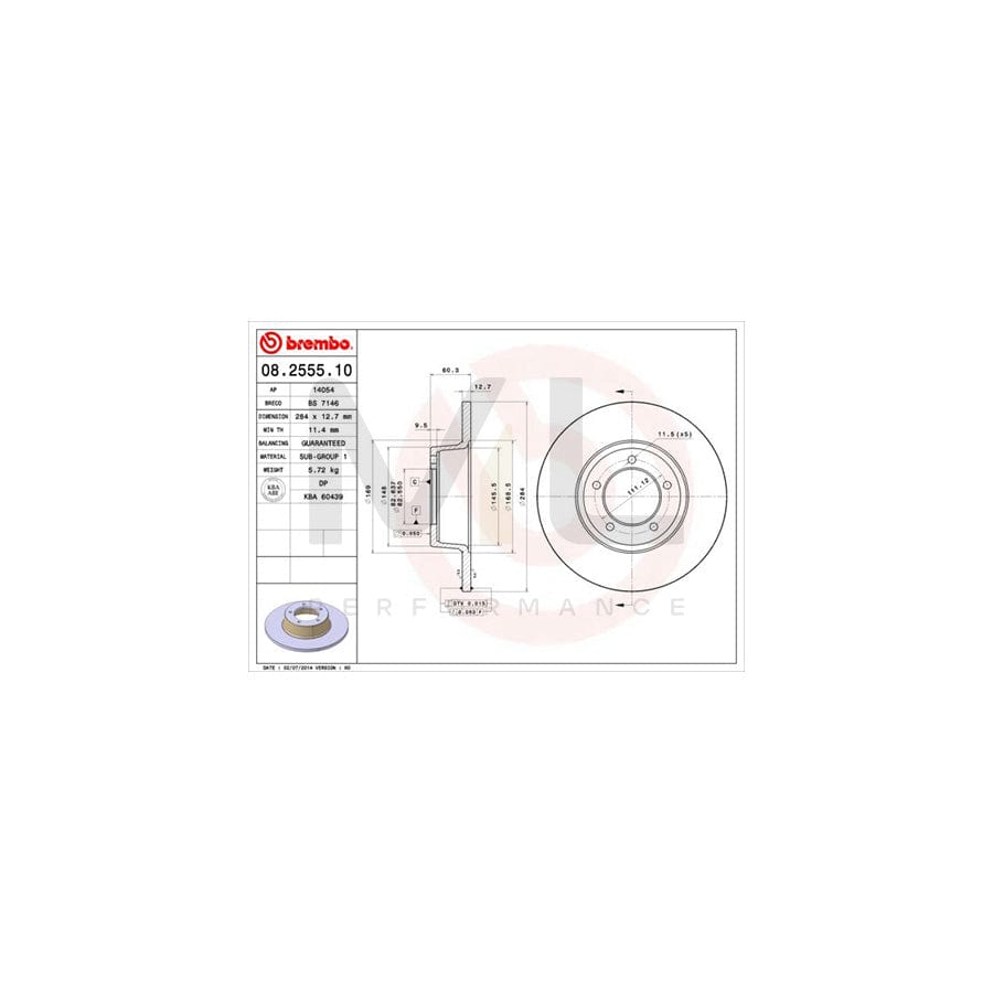 BREMBO 08.2555.10 Brake Disc for JAGUAR XJ Saloon Solid | ML Performance Car Parts