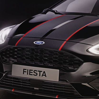 GENUINE FORD 2378998 FIESTA DECOR STRIPES FOR BONNET, MATTE BLACK / RED GLOSS | ML Performance UK