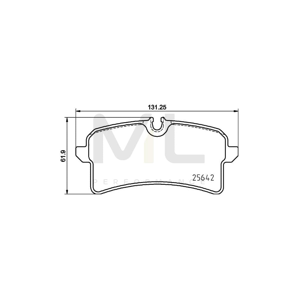 Hella 8DB 355 025-571 Brake Pad Set For Porsche Macan (95B) Not Prepared For Wear Indicator, With Accessories | ML Performance Car Parts