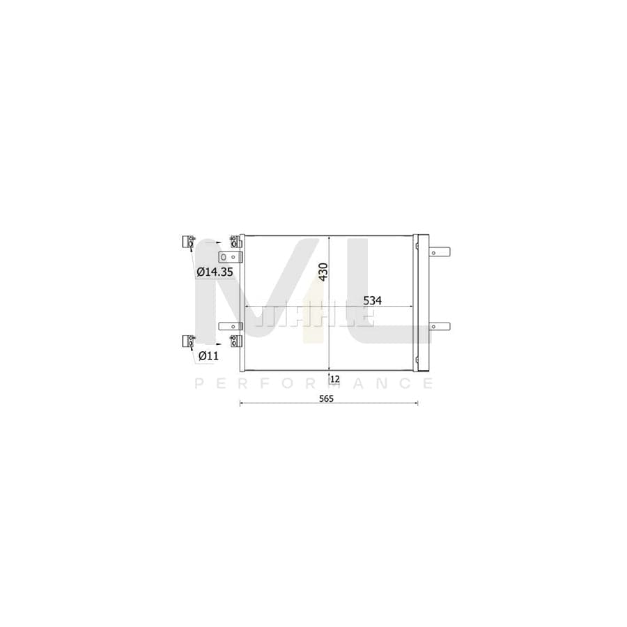 MAHLE ORIGINAL AC 965 000S Air conditioning condenser without gasket / seal, with dryer | ML Performance Car Parts